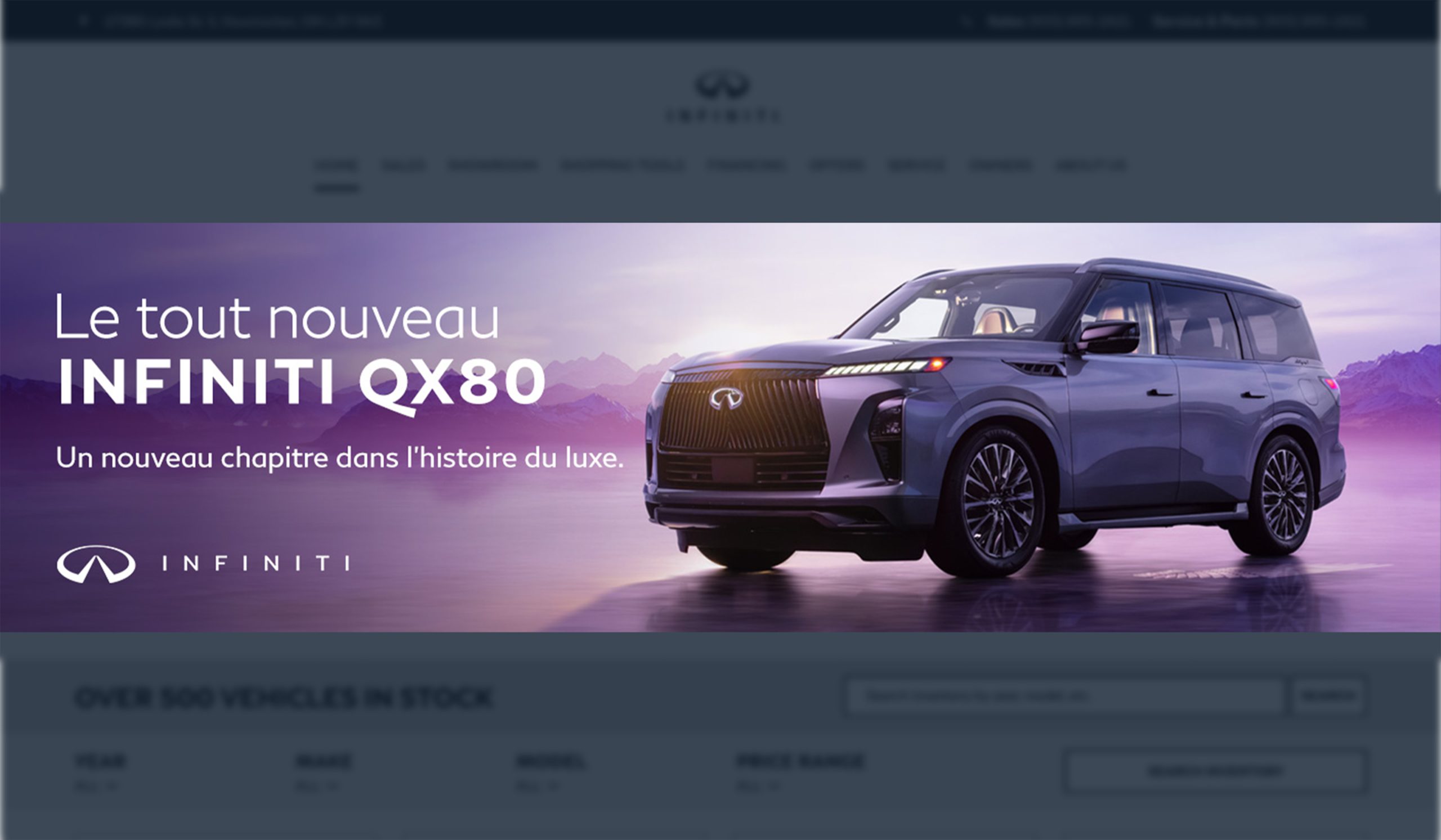 Exemple de promotion Infiniti