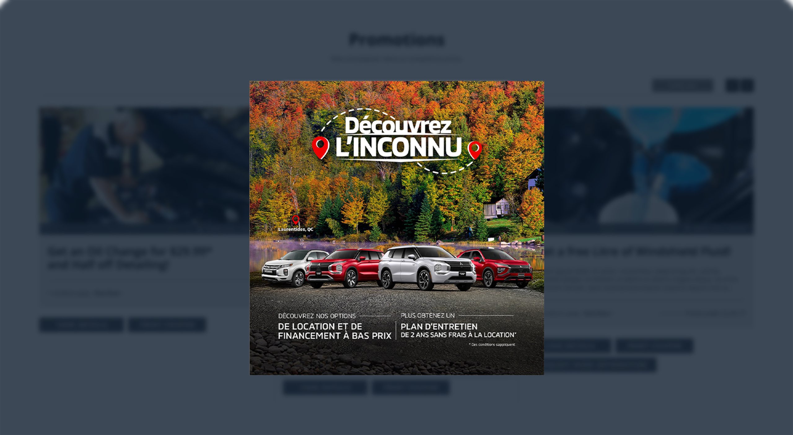 Exemple de promotion Mitsubishi