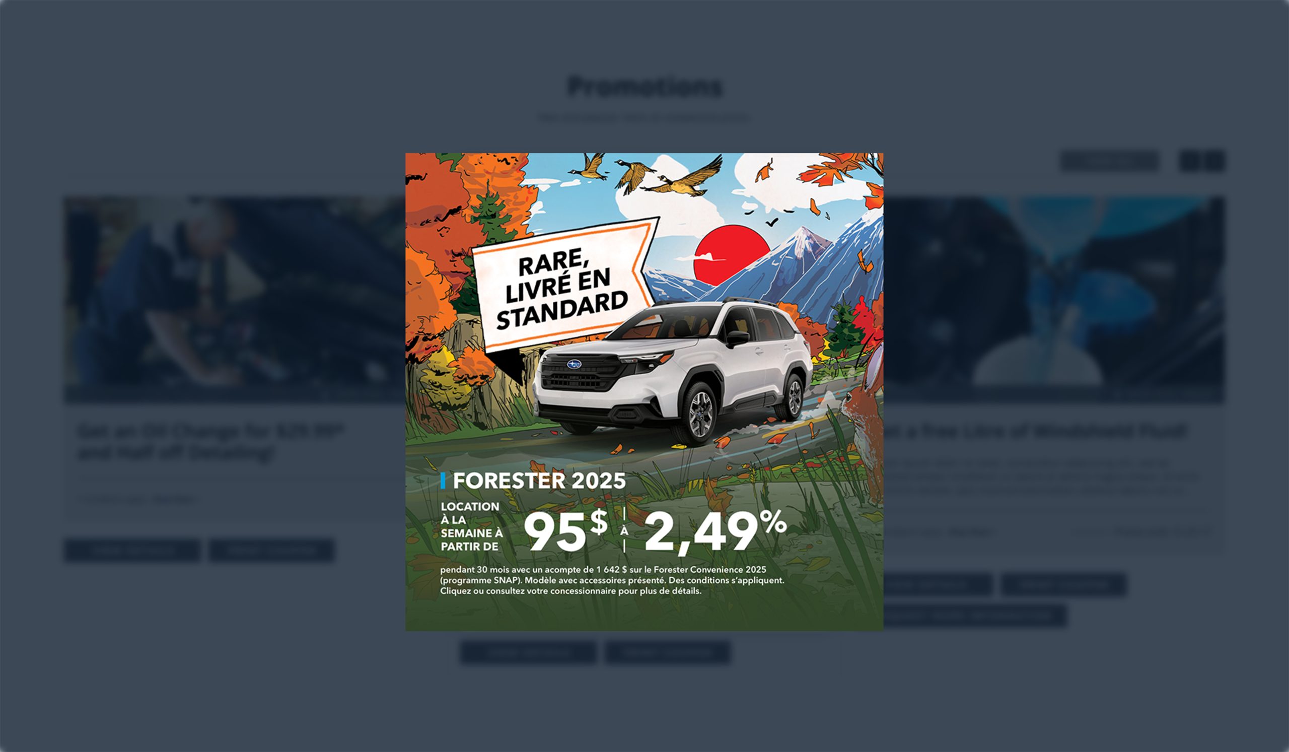 Exemple de promotion Subaru