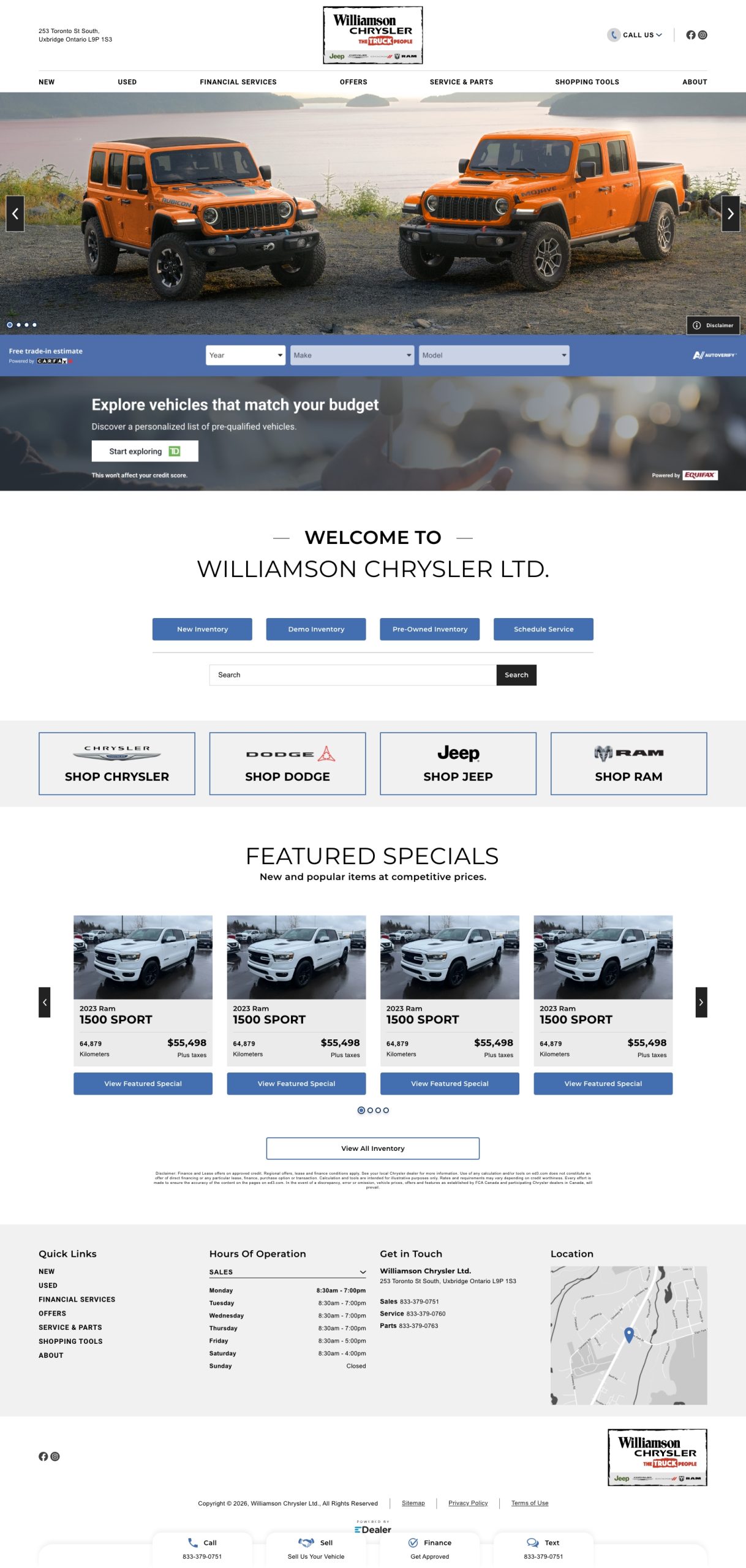 Williamson Chrysler Dodge Jeep Ram Uxbridge