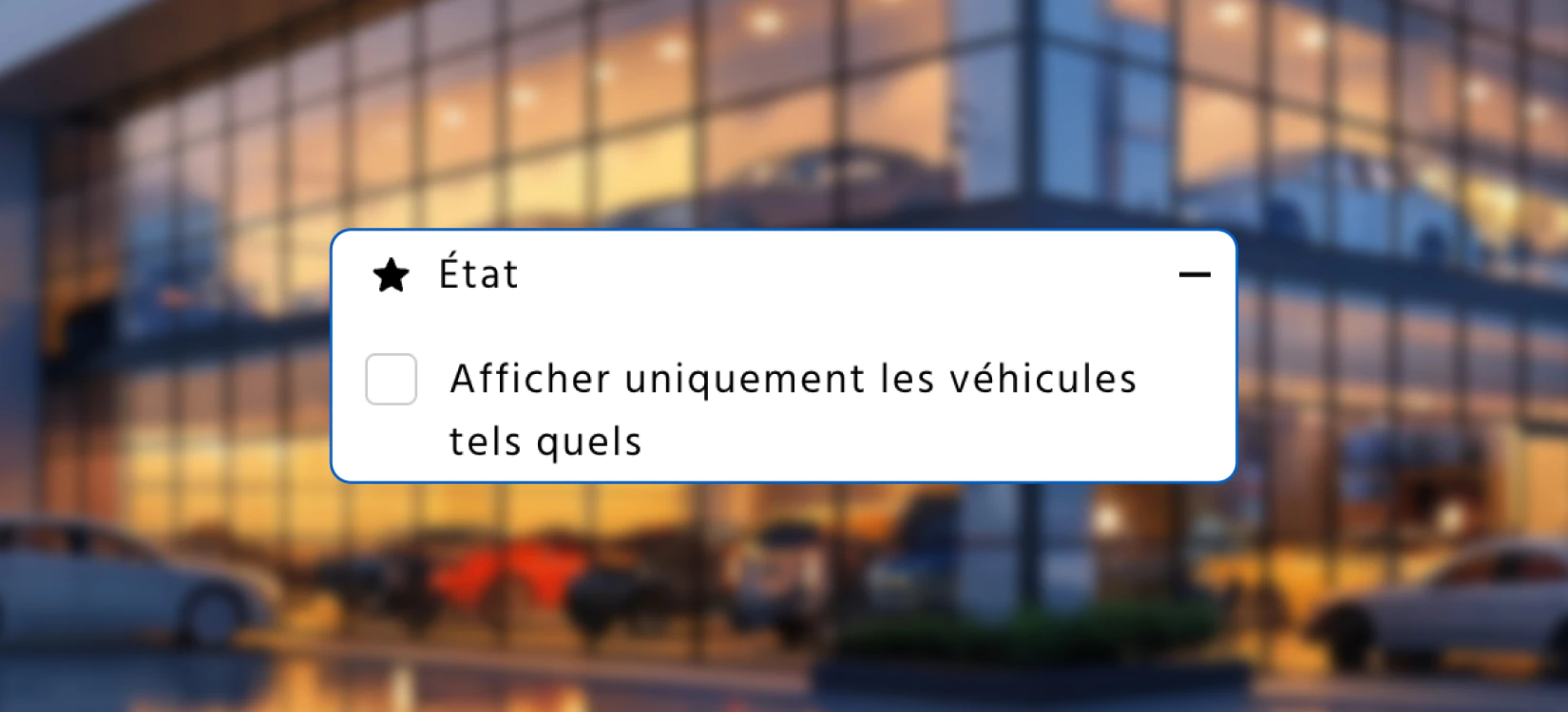 Une capture d’écran montre le filtre Tel quel.